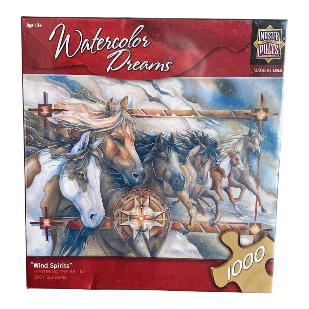 Wind Spirits Watercolor Dreams Puzzle Horses Jody Bergsma 1000 Pcs Brand New